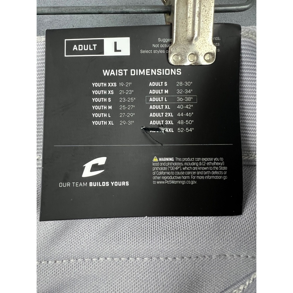 Champro MVP Open Bottom Baseball Pants Mens L Grey Black NWT BP41U Piped Stripe - Picture 6 of 13